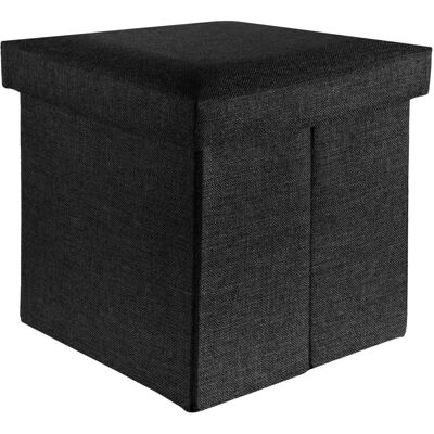 Intirilife Klappbarer Hocker - Aufbewahrungswürfel mit Leinen-Optik - 38x38x38 cm Intirilife Klappbarer Hocker - Aufbewahrungswürfel mit Leinen-Optik - 38x38x38 cm