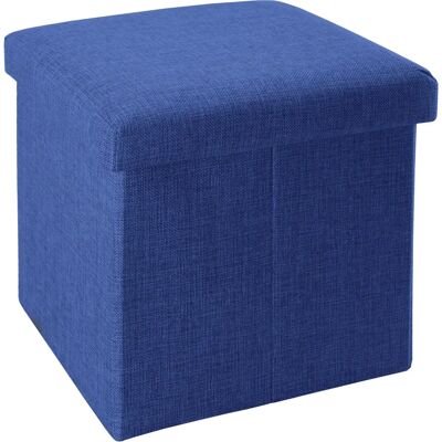 Intirilife Cube de rangement en lin gris - Tabouret avec couvercle - Publicité Intirilife Cube de rangement en lin gris - Tabouret avec couvercle - Publicité