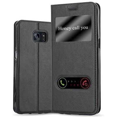Capa Samsung Galaxy S7 EDGE - Preto com 2 Janelas Capa Samsung Galaxy S7 EDGE - Preto com 2 Janelas