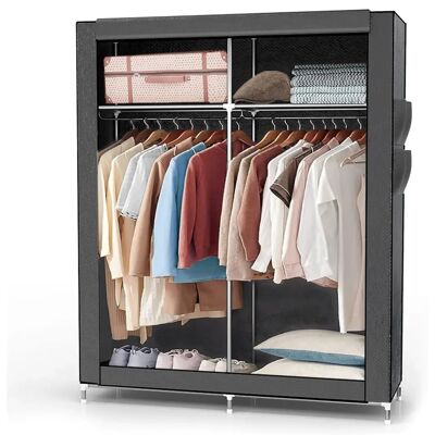 Armoire Pliable Intirilife - 108x170x45 cm Gris Ardoise - Publicité Armoire Pliable Intirilife - 108x170x45 cm Gris Ardoise - Publicité