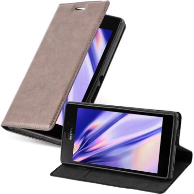 Étui Sony Xperia M2 / M2 AQUA - Protection avec fonction support et porte-cartes - Café Marron - Publicité Étui Sony Xperia M2 / M2 AQUA - Protection avec fonction support et porte-cartes - Café Marron - Publicité