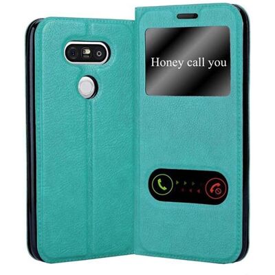 Cadorabo Mint Türkis LG G5 Hülle - Doppel-Fenster Schutz Cadorabo Mint Türkis LG G5 Hülle - Doppel-Fenster Schutz