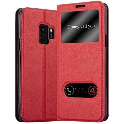 Samsung Galaxy S9 Hülle Saffron Rot mit 2 Fenstern Samsung Galaxy S9 Hülle Saffron Rot mit 2 Fenstern