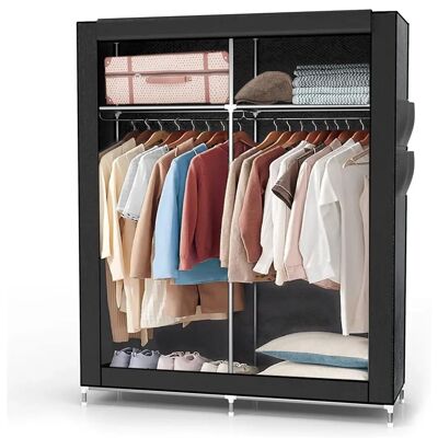 Armoire pliable Intirilife noir 108x170x45 cm - Publicité Armoire pliable Intirilife noir 108x170x45 cm - Publicité
