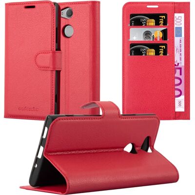 Coque Sony Xperia CARMINE RED avec fentes pour cartes et support - Publicité Coque Sony Xperia CARMINE RED avec fentes pour cartes et support - Publicité