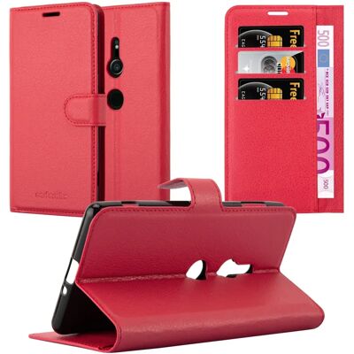 Suojakotelo Sony Xperia XZ2 - Korttipaikat & Tuki - CARMINE RED Suojakotelo Sony Xperia XZ2 - Korttipaikat & Tuki - CARMINE RED