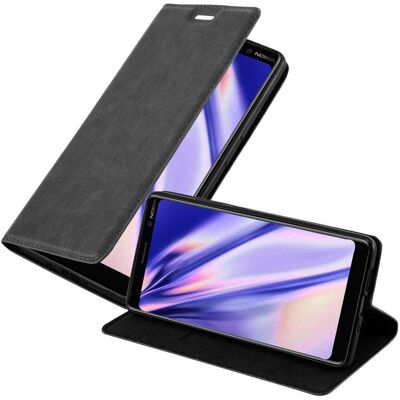 Nokia 7 PLUS Nacht Schwarz Buchhülle mit Ständer Nokia 7 PLUS Nacht Schwarz Buchhülle mit Ständer