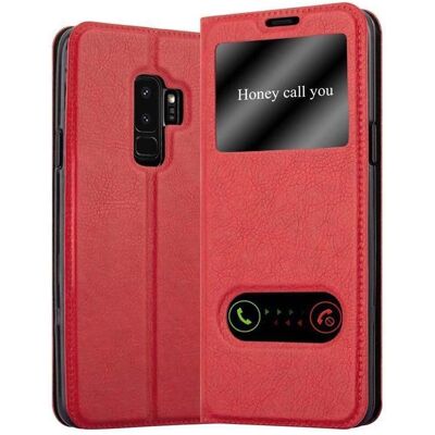 Coque Livre Magnétique Rouge Safran pour Samsung S9 Plus - Publicité Coque Livre Magnétique Rouge Safran pour Samsung S9 Plus - Publicité