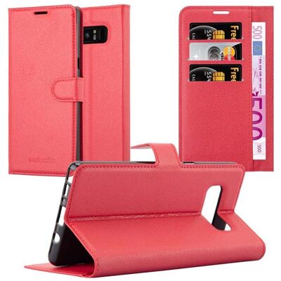 Samsung Galaxy NOTE 8 Hülle - Kartenfächer & Ständer - CARMINE ROT Samsung Galaxy NOTE 8 Hülle - Kartenfächer & Ständer - CARMINE ROT