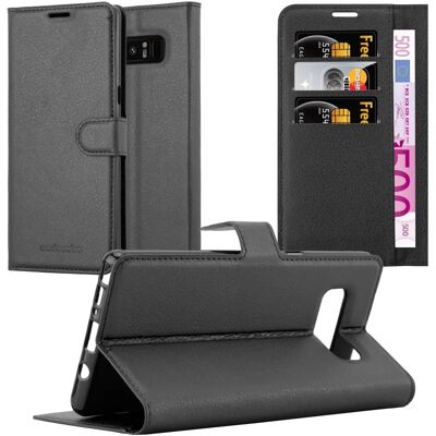 Samsung Galaxy NOTE 8 - Musta suojakuori korttipaikoilla ja jalustalla Samsung Galaxy NOTE 8 - Musta suojakuori korttipaikoilla ja jalustalla