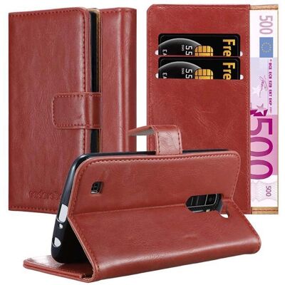 Cadorabo LG K10 2016 Hülle - Glänzende Oberfläche & Ständer - WINE ROT Cadorabo LG K10 2016 Hülle - Glänzende Oberfläche & Ständer - WINE ROT