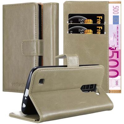 Cadorabo Braune Leder Buchstil Handyhülle mit Ständer Cadorabo Braune Leder Buchstil Handyhülle mit Ständer