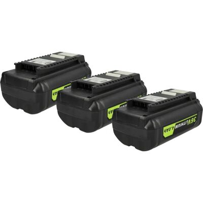 vhbw 3x Battery for Ryobi Tools - 36V, 4000mAh Li-Ion - Black vhbw 3x Battery for Ryobi Tools - 36V, 4000mAh Li-Ion - Black