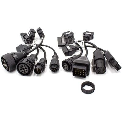 vhbw 8x Adaptador OBD a OBD2 compatible con Mercedes Benz, Renault, Iveco, MAN, Scania, Volvo Camión - 25 cm Negro vhbw 8x Adaptador OBD a OBD2 compatible con Mercedes Benz, Renault, Iveco, MAN, Scania, Volvo Camión - 25 cm Negro