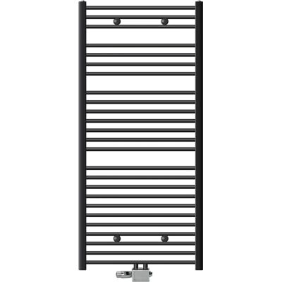 Radiatore da bagno Luxebath 750x1500mm Antracite con termostato - Connessione centrale Radiatore da bagno Luxebath 750x1500mm Antracite con termostato - Connessione centrale