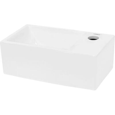Lavabo Quadrato in Ceramica - Design Moderno e Salvaspazio Lavabo Quadrato in Ceramica - Design Moderno e Salvaspazio