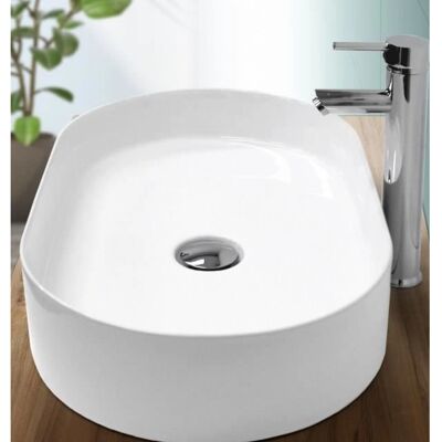 ECD Germany Lavabo in ceramica bianca ovale - 605x380x125mm ECD Germany Lavabo in ceramica bianca ovale - 605x380x125mm