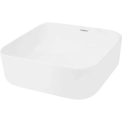 ECD Germany - Lavabo in ceramica quadrato - Lavabo bagno - Bianco ECD Germany - Lavabo in ceramica quadrato - Lavabo bagno - Bianco