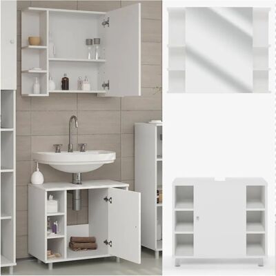Conjunto de Muebles de Baño Vicco Fynn - Blanco - 2 Piezas Conjunto de Muebles de Baño Vicco Fynn - Blanco - 2 Piezas