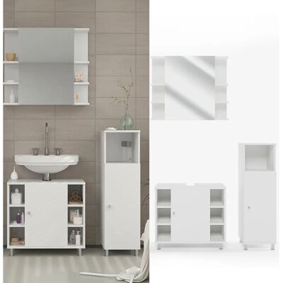 Vicco - Juego de muebles de baño Fynn - Blanco - 3 piezas Vicco - Juego de muebles de baño Fynn - Blanco - 3 piezas