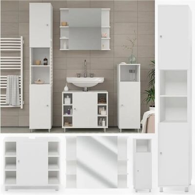 Set di Mobili da Bagno Vicco Fynn - Bianco - 4 Pezzi Set di Mobili da Bagno Vicco Fynn - Bianco - 4 Pezzi