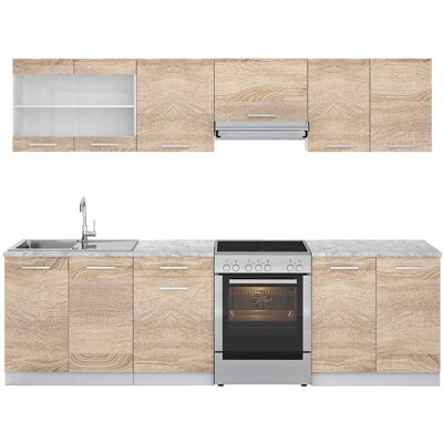 Vicco - Mobili cucina Raul, Sonoma, 270cm, Marmo - Mobili da cucina Vicco - Mobili cucina Raul, Sonoma, 270cm, Marmo - Mobili da cucina