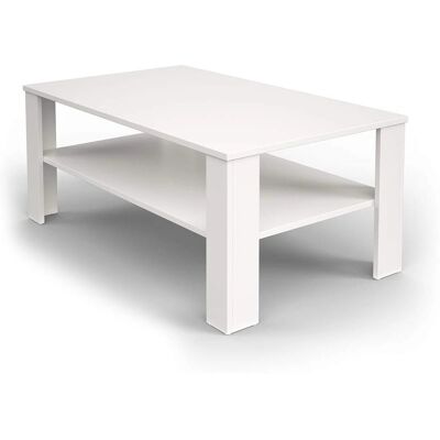 Vicco Kompakte Couchtisch - Weiß - 100x60cm Vicco Kompakte Couchtisch - Weiß - 100x60cm