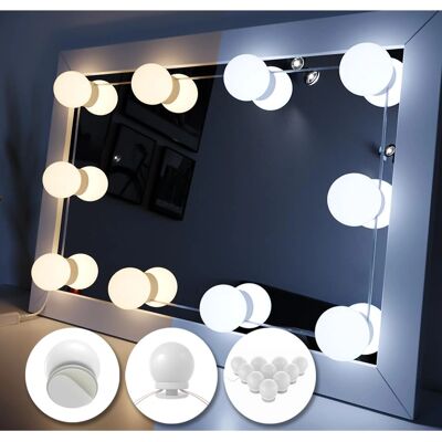 Sistema di Illuminazione Makeup LED Vicco - Regolabile 2700-6500K - 10 LED - Stile Hollywood Sistema di Illuminazione Makeup LED Vicco - Regolabile 2700-6500K - 10 LED - Stile Hollywood