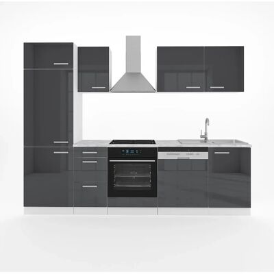 Vicco Muebles de Cocina - Antracita Brillo Intenso/Blanco, 270cm Vicco Muebles de Cocina - Antracita Brillo Intenso/Blanco, 270cm