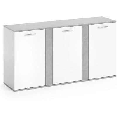 Vicco - Aparador Novelli - Hormigón/Blanco - 155x80cm - Aparador Vicco - Aparador Novelli - Hormigón/Blanco - 155x80cm - Aparador
