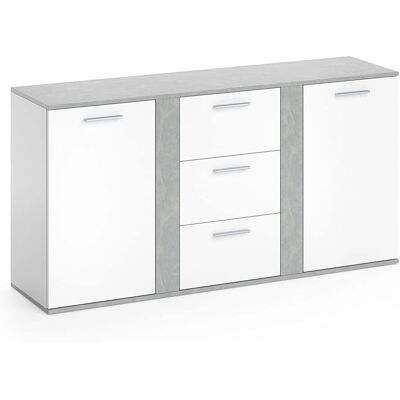Vicco - Aparador Novelli - Beton/Weiß - 155x80 cm - Sideboard Vicco - Aparador Novelli - Beton/Weiß - 155x80 cm - Sideboard