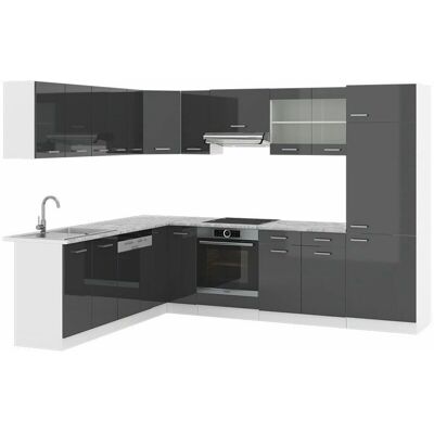 Vicco - Cocina Esquinera R-Line - Antracita/Blanco - 227x287 cm Vicco - Cocina Esquinera R-Line - Antracita/Blanco - 227x287 cm