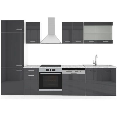 Vicco - Mueble de cocina R-Line - Antracita y Blanco - 300cm Vicco - Mueble de cocina R-Line - Antracita y Blanco - 300cm
