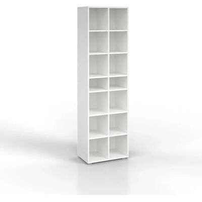 Bergstroem - Armario para zapatos Paris, Blanco, 54.2 x 183.3 cm, 22 compartimentos - Zapatero Bergstroem - Armario para zapatos Paris, Blanco, 54.2 x 183.3 cm, 22 compartimentos - Zapatero