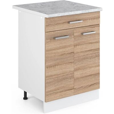 Base cucina Vicco R-Line - Sonoma/Bianco, Regolabile, 60cm Base cucina Vicco R-Line - Sonoma/Bianco, Regolabile, 60cm