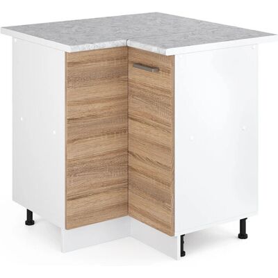 Vicco - Mueble de esquina R-Line 82cm Blanco / Sonoma - Armario de esquina para cocina Vicco - Mueble de esquina R-Line 82cm Blanco / Sonoma - Armario de esquina para cocina