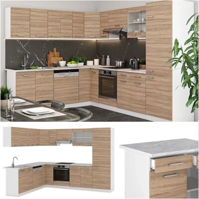 Vicco Cocina modular Sonoma/Blanco - Forma en L 287x227cm Vicco Cocina modular Sonoma/Blanco - Forma en L 287x227cm