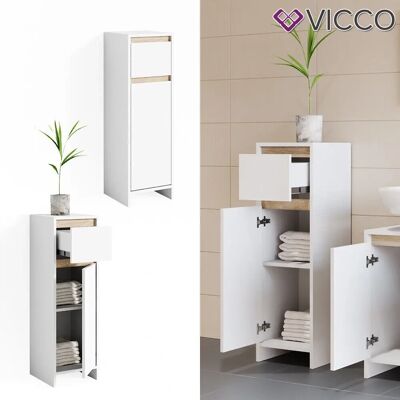 Vicco - Armario de baño Emma Blanco/Sonoma - Muebles de baño Vicco - Armario de baño Emma Blanco/Sonoma - Muebles de baño