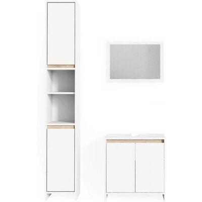 Conjunto de Muebles de Baño Vicco Emma Blanco/Sonoma - Baño Conjunto de Muebles de Baño Vicco Emma Blanco/Sonoma - Baño