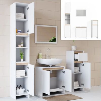 Conjunto de muebles de baño Vicco Emma Blanco/Sonoma - Tipo de baño Conjunto de muebles de baño Vicco Emma Blanco/Sonoma - Tipo de baño
