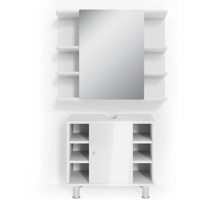 Conjunto de Muebles de Baño Vicco Fynn - Blanco Brillante - 2 Piezas Conjunto de Muebles de Baño Vicco Fynn - Blanco Brillante - 2 Piezas