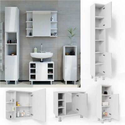 Set di Mobili Bagno Fynn Bianco Alta Lucentezza - Mobili Bagno Vicco Set di Mobili Bagno Fynn Bianco Alta Lucentezza - Mobili Bagno Vicco