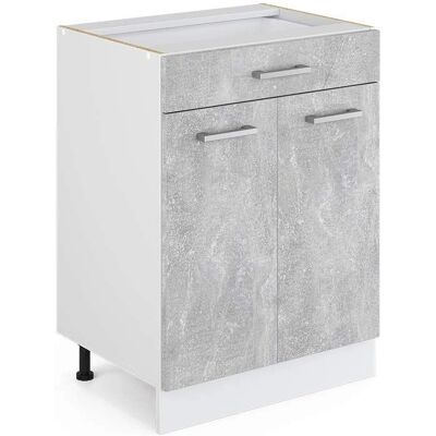 Vicco - Mueble bajo de cocina R-Line, Hormigón, 60 cm con cajón - Mueble de cocina Vicco - Mueble bajo de cocina R-Line, Hormigón, 60 cm con cajón - Mueble de cocina