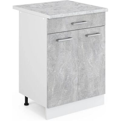 Vicco R-Line Armario de Cocina - Blanco, 60cm, Patas Ajustables Vicco R-Line Armario de Cocina - Blanco, 60cm, Patas Ajustables
