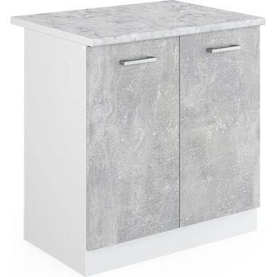 Armadio da cucina Vicco - R-Line 80cm Bianco Cemento con Piano di Lavoro Armadio da cucina Vicco - R-Line 80cm Bianco Cemento con Piano di Lavoro