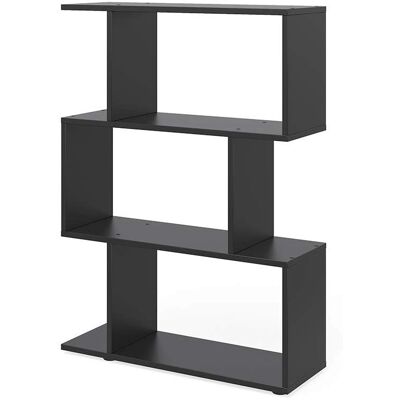 Vicco - Separador de ambientes Zigzag Negro con 3 compartimentos Vicco - Separador de ambientes Zigzag Negro con 3 compartimentos