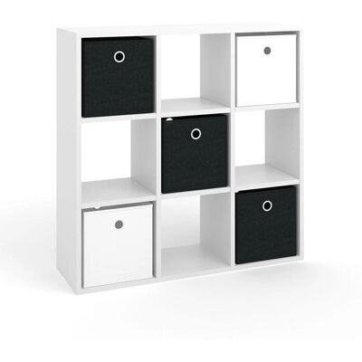 Separatore di ambienti Vicco Hylda bianco con 9 scomparti e 5 scatole pieghevoli Separatore di ambienti Vicco Hylda bianco con 9 scomparti e 5 scatole pieghevoli