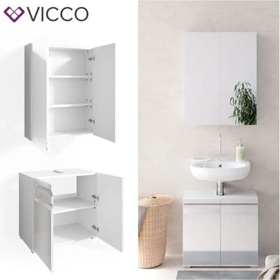 Vicco - Conjunto de Muebles de Baño Freddy Blanco - 2 Piezas Vicco - Conjunto de Muebles de Baño Freddy Blanco - 2 Piezas