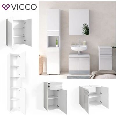 Vicco - Set mobili da bagno Freddy bianco lucido - Mobili da bagno Vicco - Set mobili da bagno Freddy bianco lucido - Mobili da bagno