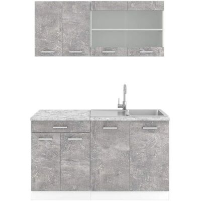 Vicco Cocina R-Line 140cm Hormigón/Blanco - Cocina Vicco Cocina R-Line 140cm Hormigón/Blanco - Cocina